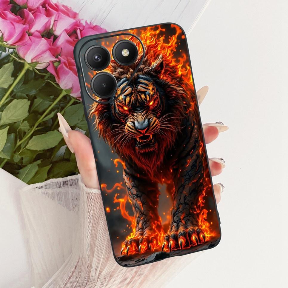 Чехол для Tecno Pova 7 4G 5G LJ6 LJ7 Чехол для телефона Pova 7 Pro Pova7 Ultra Чехлы Милые Мультяшные Животные Дракон Лев Мягкая Черная Крышка