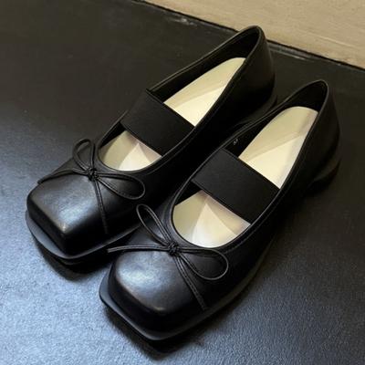 Модные дизайнерские весенние женские туфли Мэри Джейн Модные туфли с квадратным носком Комфортные женские туфли на плоской подошве с мягкой подошвой Женские удобные балетки