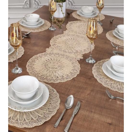 Американский сервировочный набор на 6 персон, скатерть Angel Gold