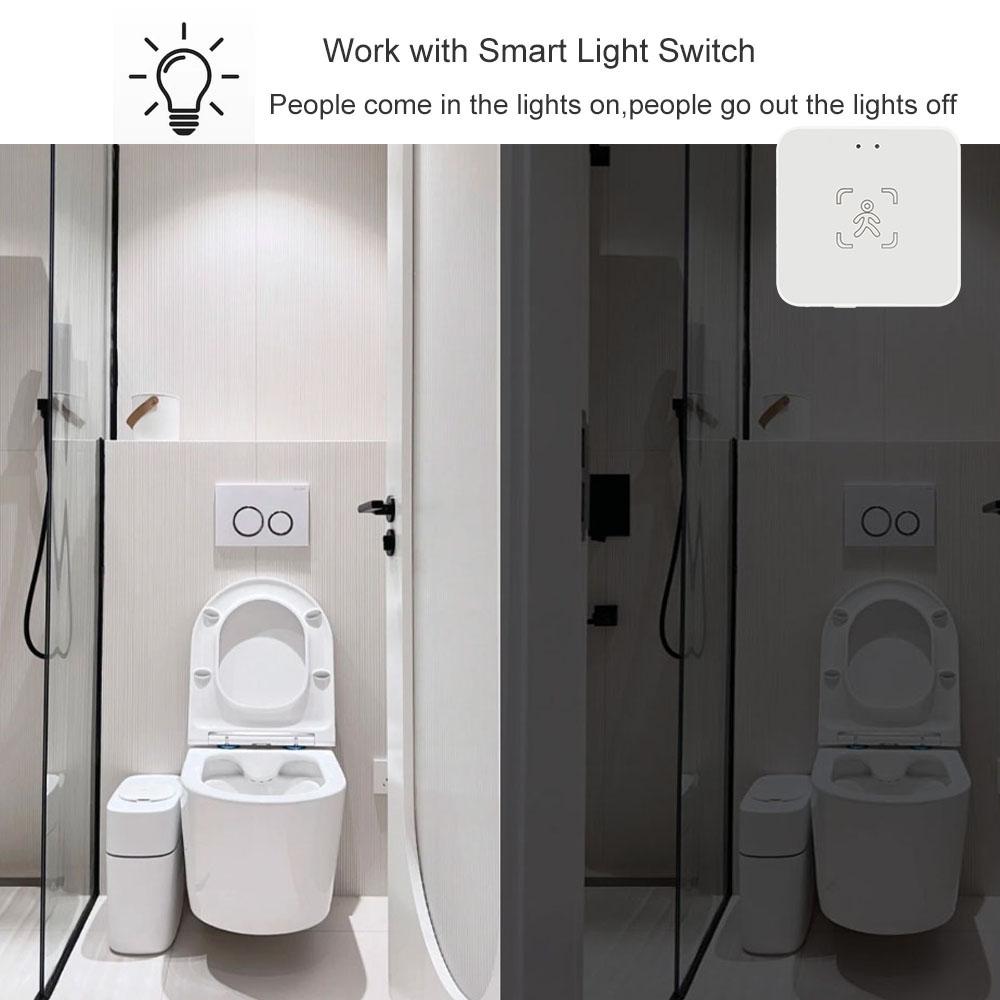 Tuya Zigbee/WiFi Умный датчик присутствия человека Миллиметровый радарный детектор Детекция освещенности/расстояния Для Z2M Поддержка Home Assistant