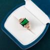 BELLA BOX Женское кольцо с зеленым камнем Cz, цвет розового золота, подарок на годовщину для очаровательных женских колец