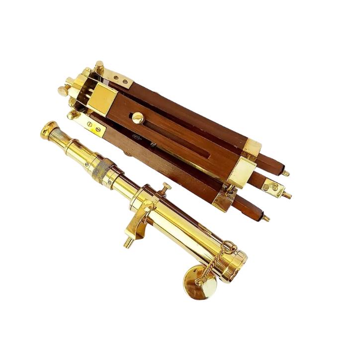 Антикварный Морской Латунный Деревянный Штатив 10-дюймовый Одноствольный Телескоп Подарок