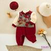 Chinese Style Fleece-Lined Winter Romper for Baby Boys