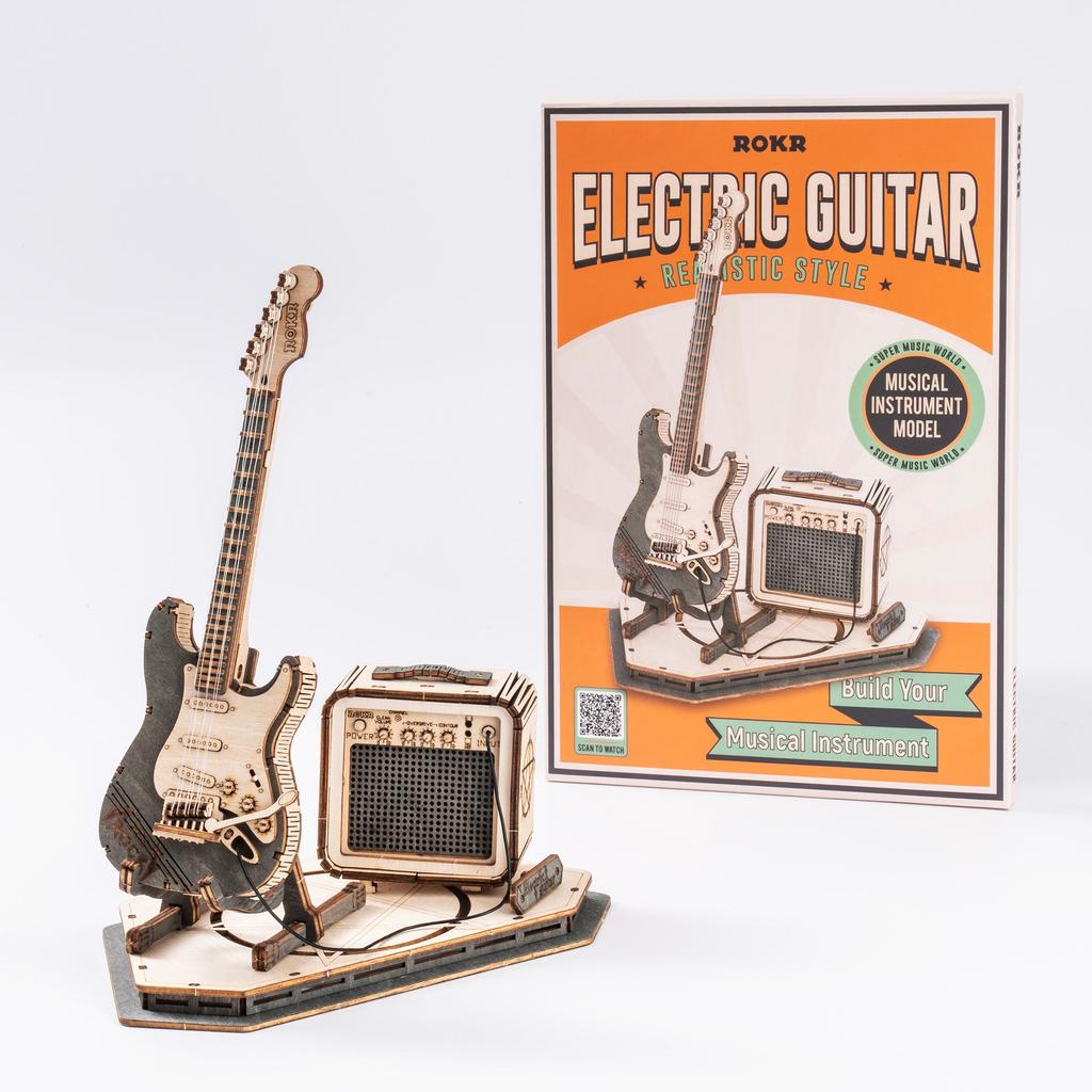 ROBOTIME ROKR Guitar Model 3D Wooden Puzzle TG605K