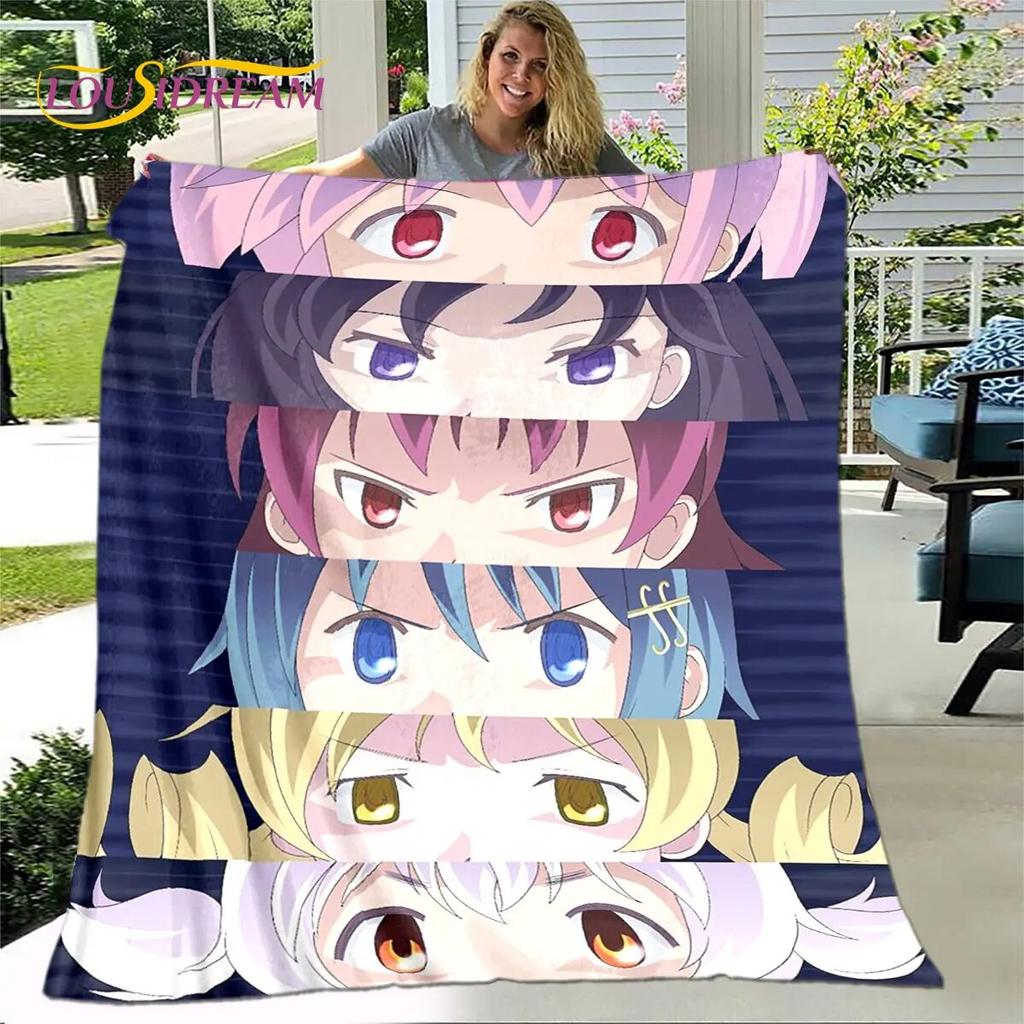 Puella Magi Madoka Magica Cartoon Soft Plush Blanket,Flannel Blanket Throw Blanket for Living Room Bedroom Bed Sofa Picnic Cover