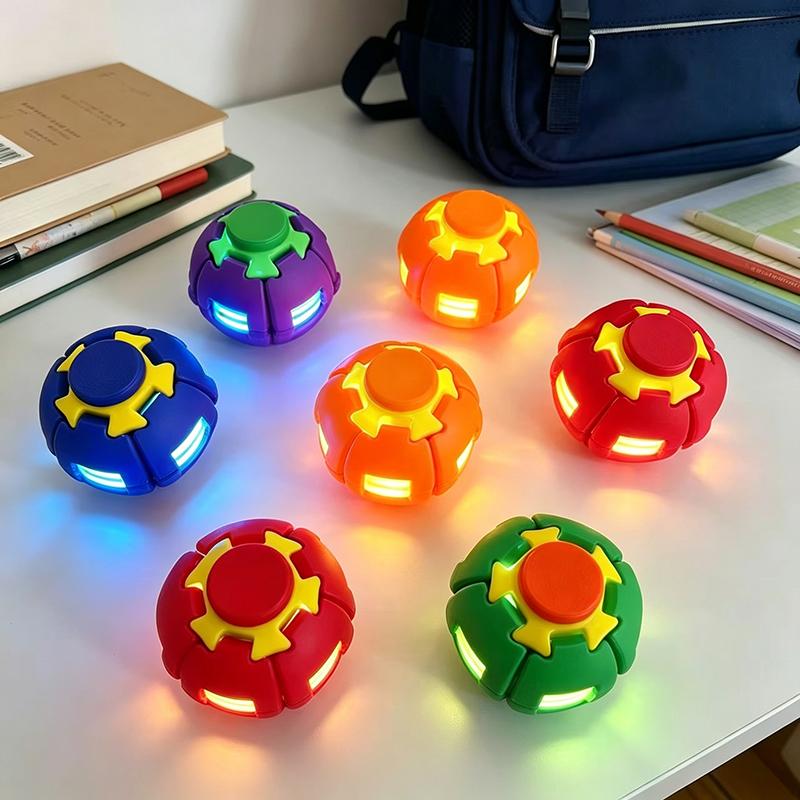 Светодиодные Магические Нажимные Вращающиеся Шарики для Снятия Стресса Fidget Balls Аутизм СДВГ Концентрация Тихие Крутые Гаджеты Уникальные Подарки Для Детей и Взрослых