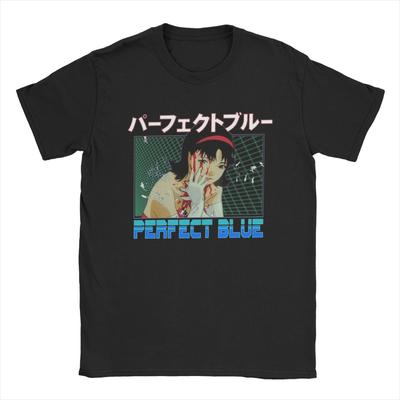 Мужские футболки Mima Kirigoe Perfect Blue Funny 100% Cotton Tees Футболки с коротким рукавом Аниме Футболки с круглым вырезом Большие размеры