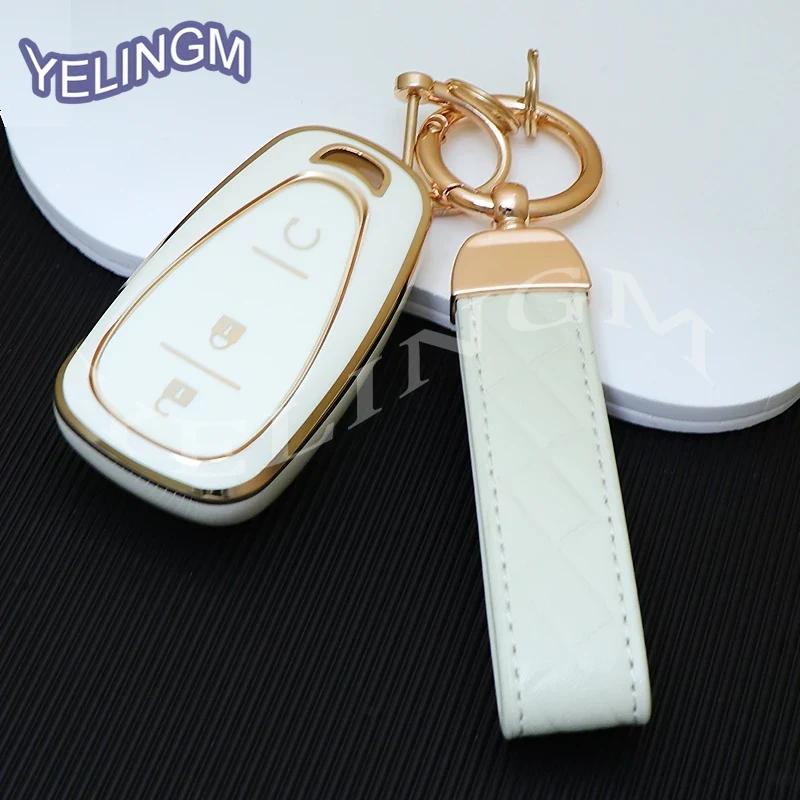 AABHK1 2/3 Buttons Remote Smart Key Case for Chevrolet Spark Camaro Volt Bolt Trax Malibu Cruze TPU Car Key Shell Keychain Auto Cover