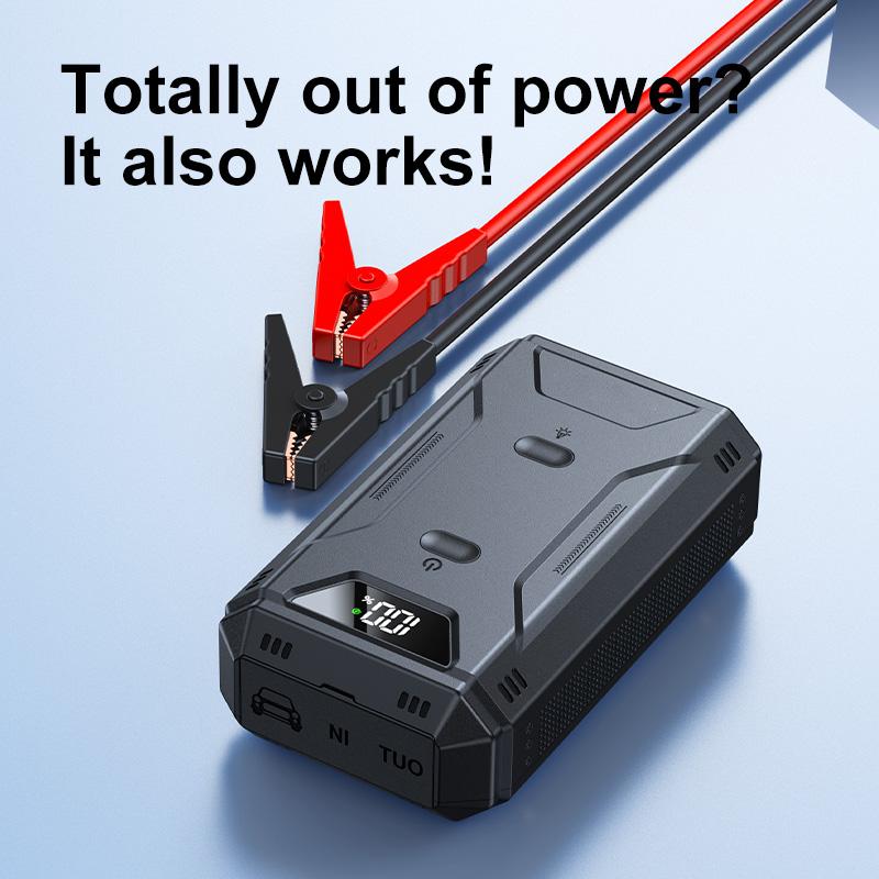 Автомобильный пуско-зарядное устройство Jump Starter Цифровой дисплей Портативное бустер-зарядное устройство для автомобильного аккумулятора Power Bank 26800 мАч Аварийный бустер аккумулятора