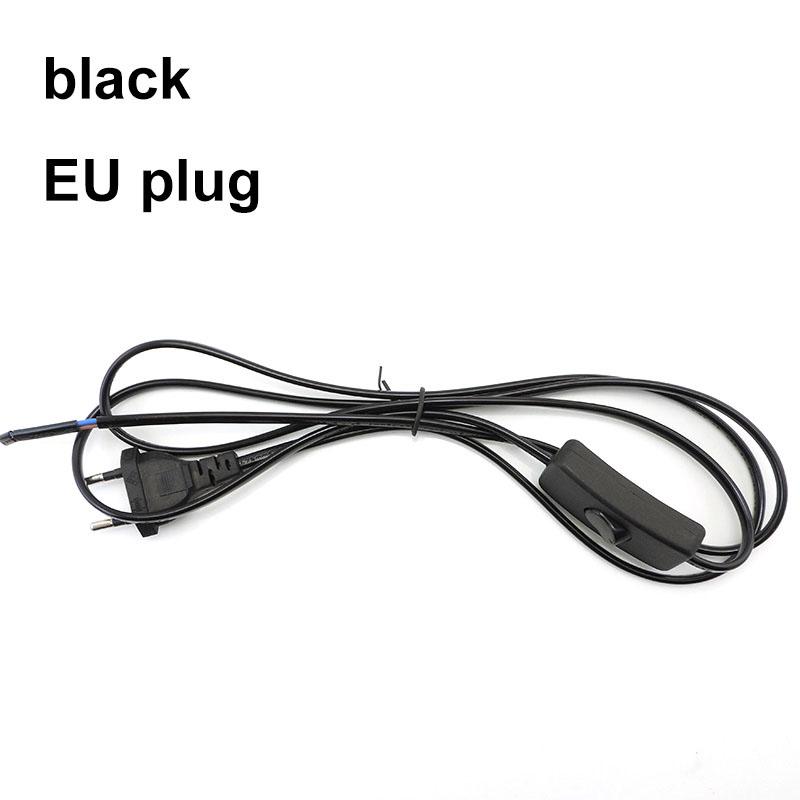 Transparent White Black UK AU EU US AC Desk Lamp Power Supply Extend Connector Adapter Cable Repair Cord Electric Switch Plug