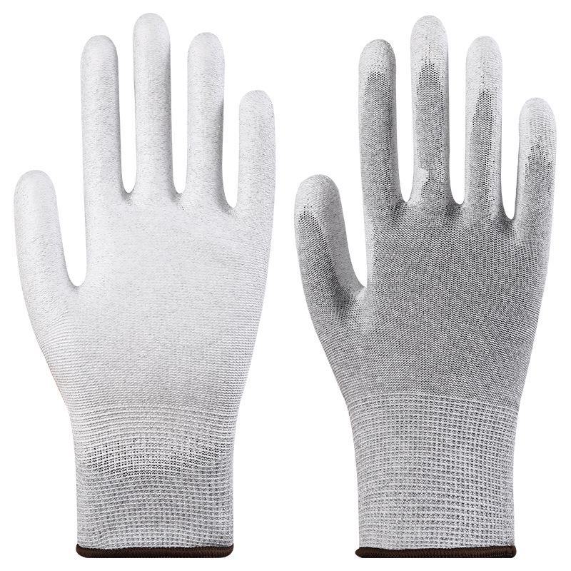 Black PU Coated Anti-Slip Palm Gloves: Wear-Resistant, Anti-Static, Labor Protection