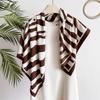 Patterned Shawl 90 CM Square Scarf Breathable Printed Silk Scarf Stripes Square Headscarf  Vacation