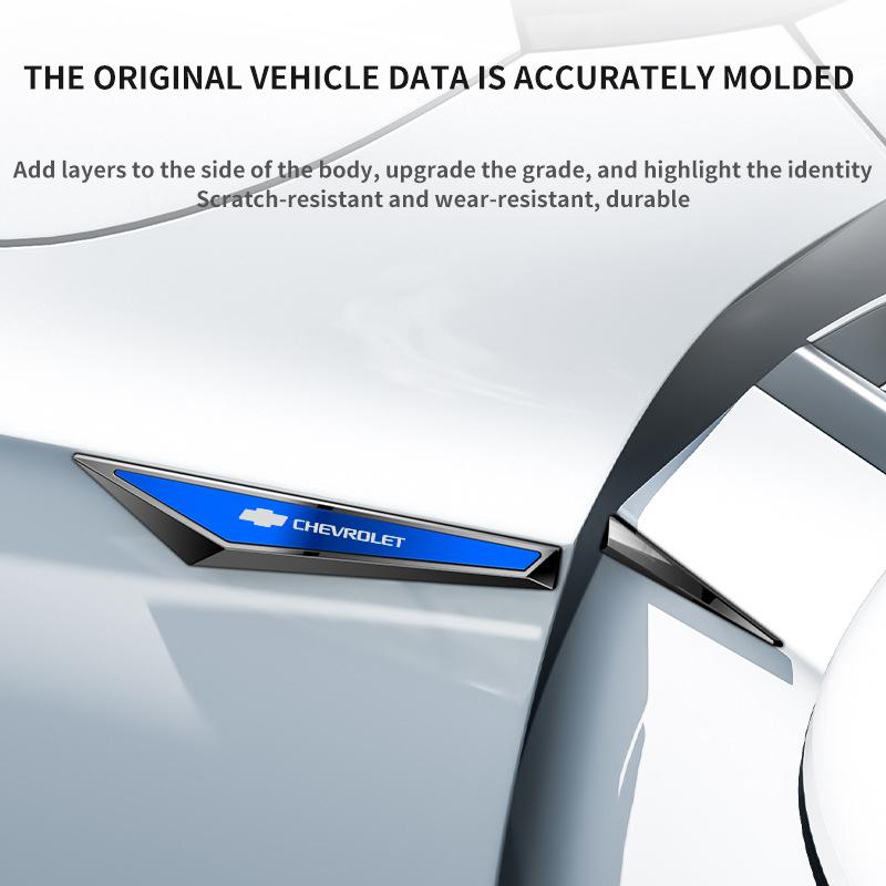 AABHE1 1 Pair Car Fender Side Badge Sticker Body Bumper Decal for Chevrolet TRAX CRUZE TRAX IMPALA SILVERADO AVEO Sail Blazer