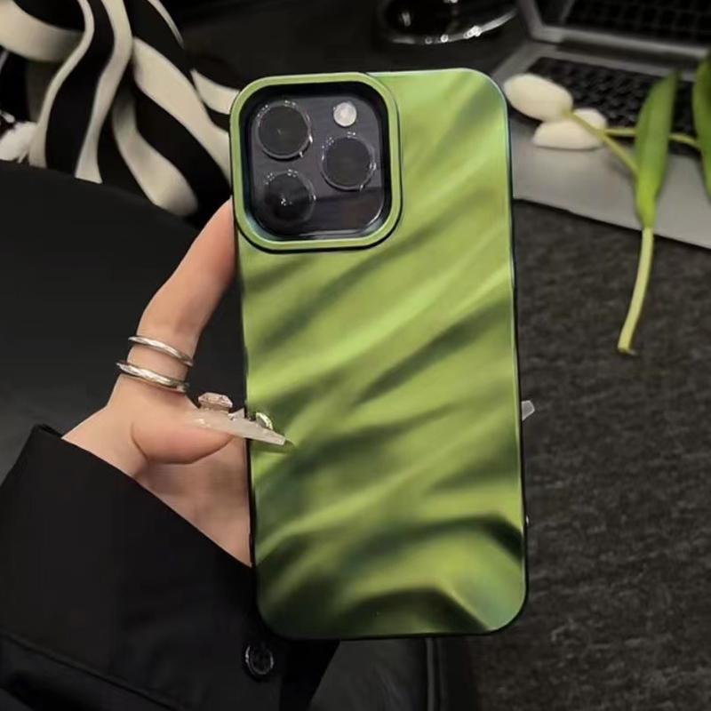 Матовый темно-зеленый чехол для телефона с волнистой текстурой для Iphone 13 14 12 11 Pro Max 14promax, силиконовые противоударные чехлы на заднюю крышку