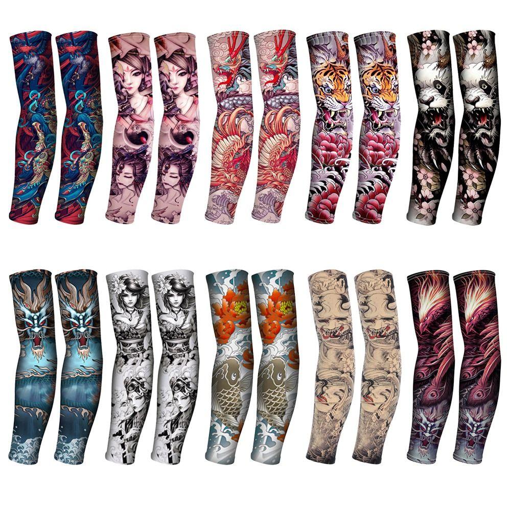 Protection Outdoor Sport Basketball Arm Cover Sun Protection Tattoo Arm Sleeves Flower Arm Sleeves