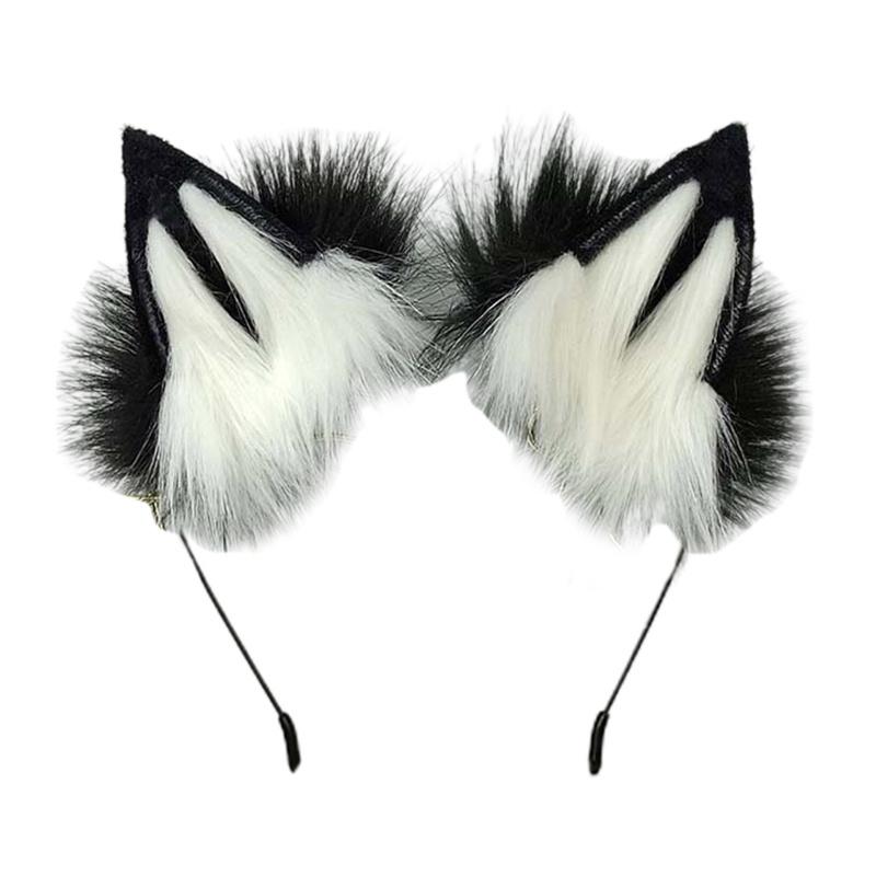 Милый меховой пушистый волчий хвост, регулируемый ремень, повязка на голову, вечерние рождественский костюм, реквизит, забавный косплей, Рождество аниме