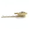 Excellent CHANEL hair accessory COCO Mark Rhinestone Beaded Hairpin gold  22C Used