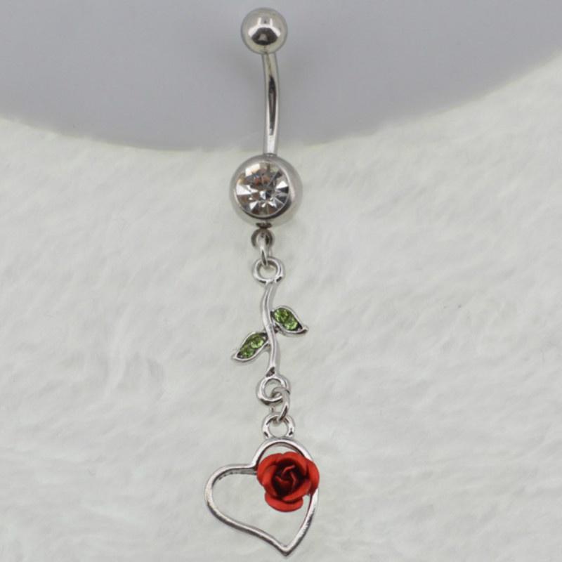 1шт тело панк романтическое розовое сердце мотаться кольцо на пупке