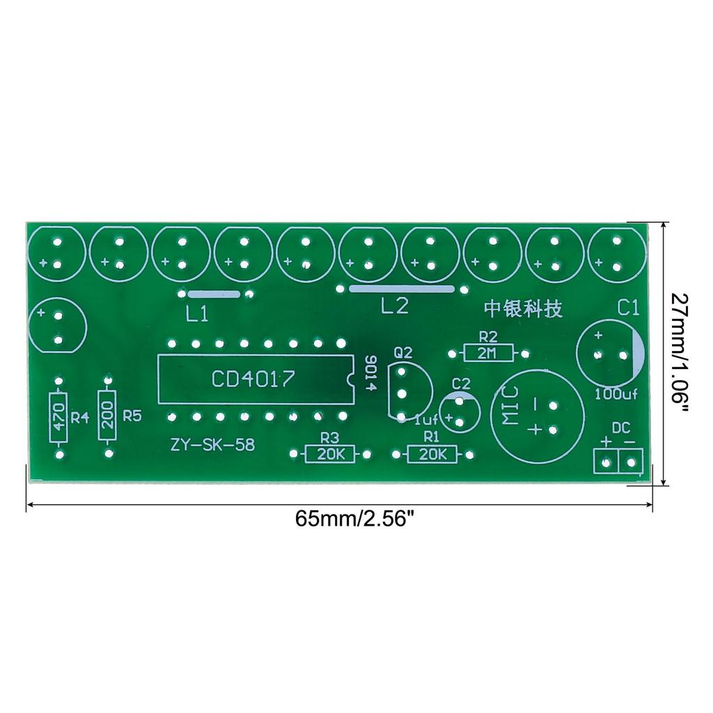 PATIKIL Soldering Practice Board 1 Set Электронный комплект Прототип печатной платы DIY Сварочная схема Голосовое управление светодиодной подсветкой для экспериментов по соревнованиям