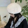Women Painter Hat Solid Color Octagonal Dome Top Beret Hat Autumn Winter Warm Plush Hat Fashion Accessories