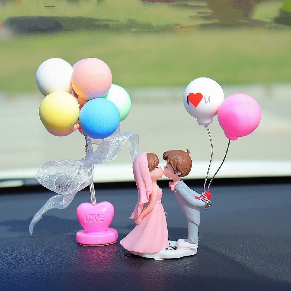 Украшение автомобиля, мультяшные милые пары, фигурки, украшение в виде воздушного шара, авто интерьер, аксессуары для приборной панели для девочек, подарки