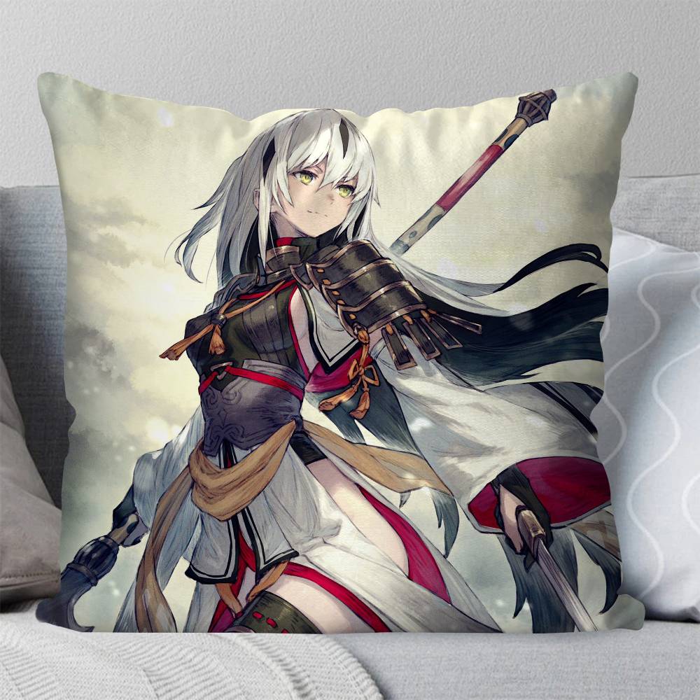 Nagao Kagetora Animated Game Fate Grand Order Pillow Case Fashion Square Pillowcase Bedroom Sofa Room Ins Decoration Leisure