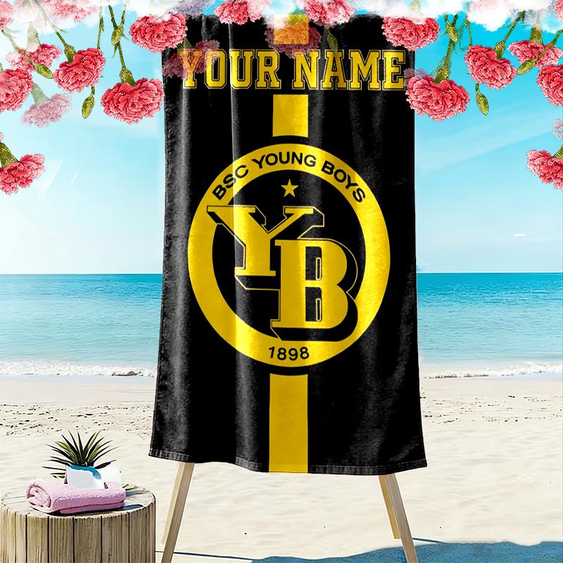 Custom Name BSC Young Print Beach Towel, Large Soft Quick Dry Towel for Beach Camping Swimming
