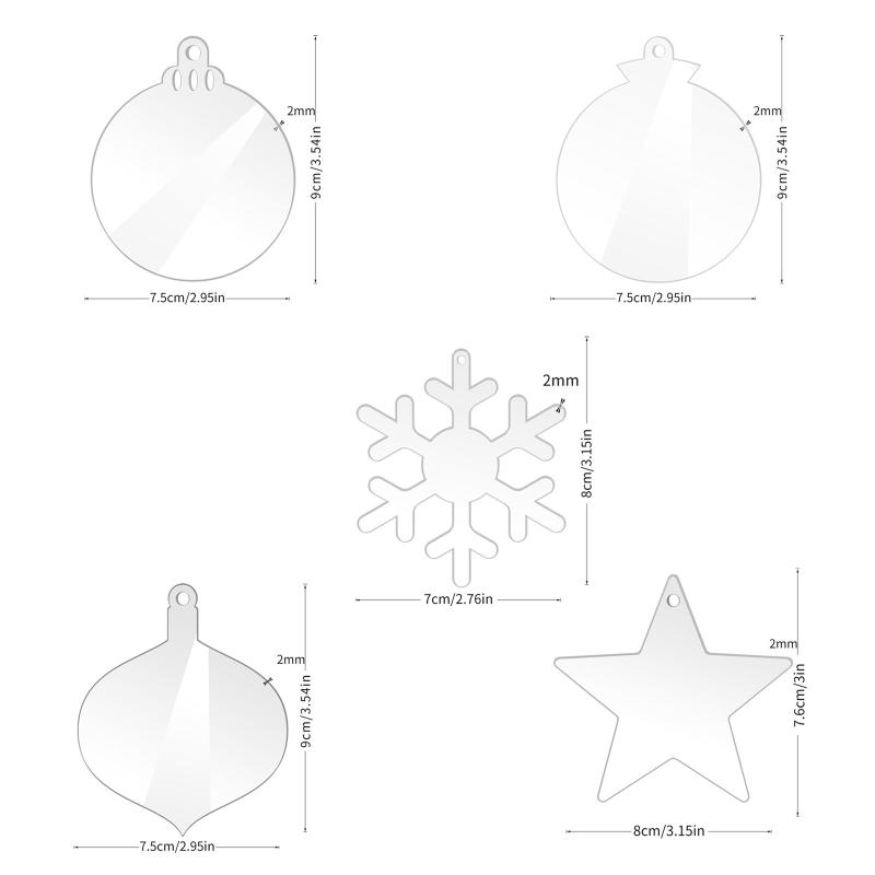 10 шт. новинка рождественские бирки акриловые чистые листы самодельные поделки подвесные украшения безделушки для украшения рождественской елки