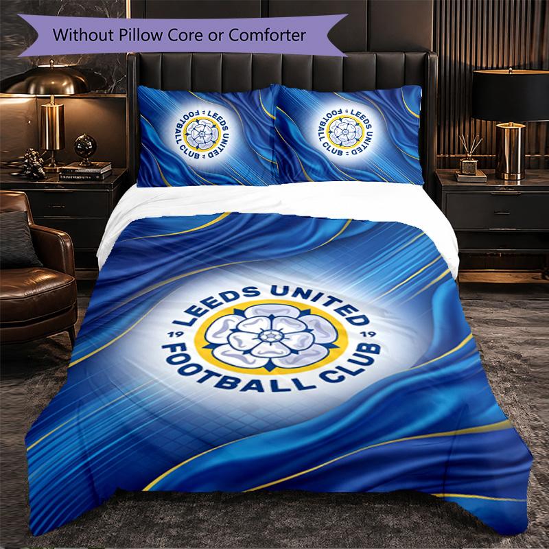Leeds United Themed Bedding 3Pcs Duvet Cover Set Decorative Bed Linen For Teen Room Home Decoration