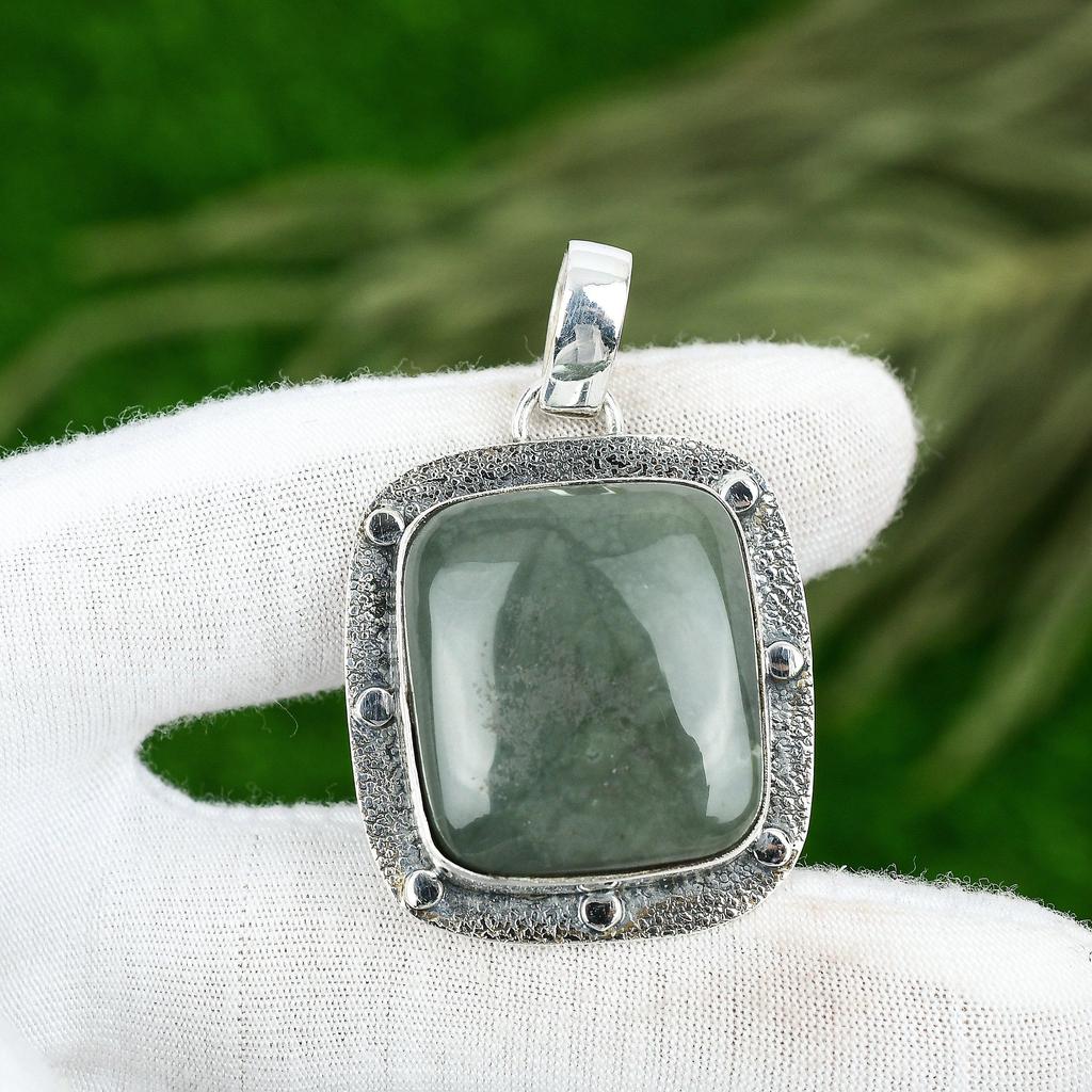 Easter Sale 925 Sterling Silver Natural Polychrome Jasper Wife Unique Pendant