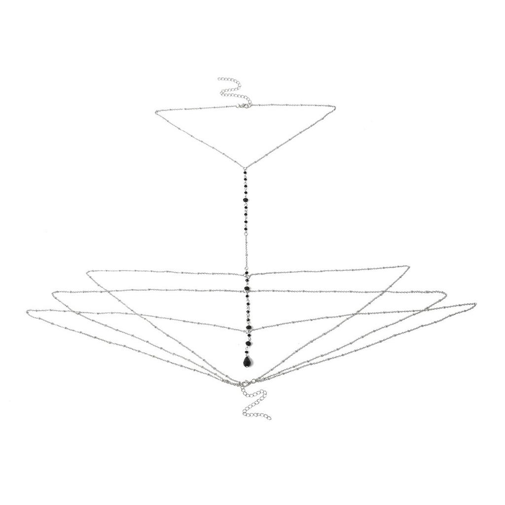 Аксессуары Индивидуальная кисточка Цепочка для тела Сексуальное многослойное ожерелье ручной работы с кристаллами Цепочка для одежды