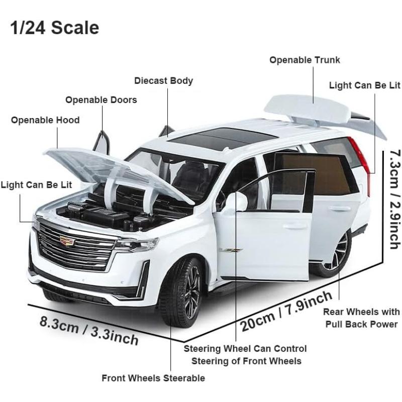 1/24 масштаб Cadillac Escalade металлический сплав литой автомобиль модель игрушечная коллекционная модель для Escalade со звуком, светом и инерционным двигателем игрушки подарки