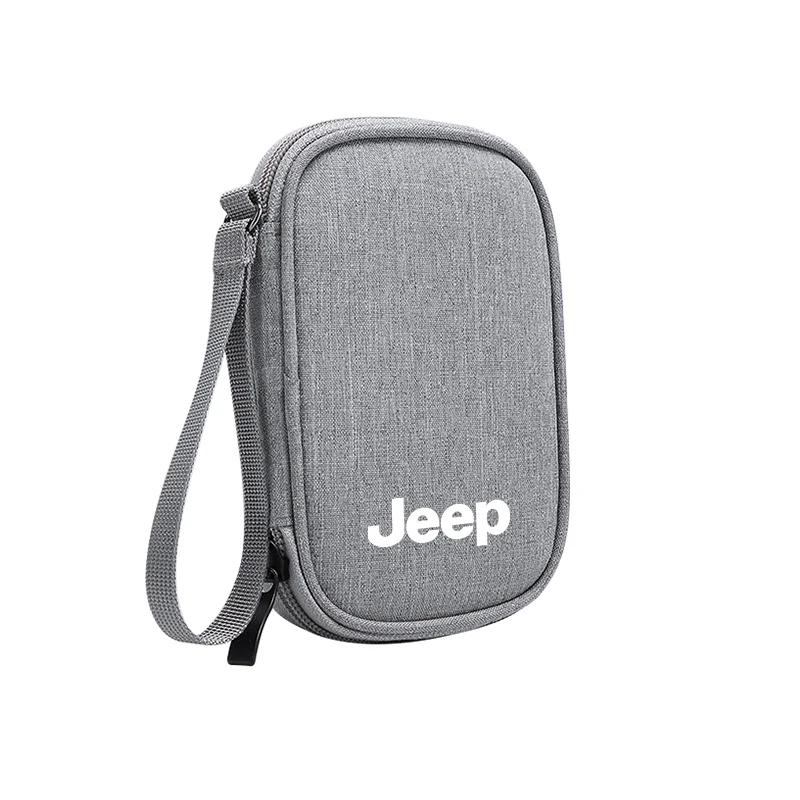 Для автомобиля Jeep Кабельный Привод Наушники Зарядное Устройство Портативная Сумка Для Хранения Для Jeep Grand Cherokee Wrangler JK Gladiator Compass Renegade