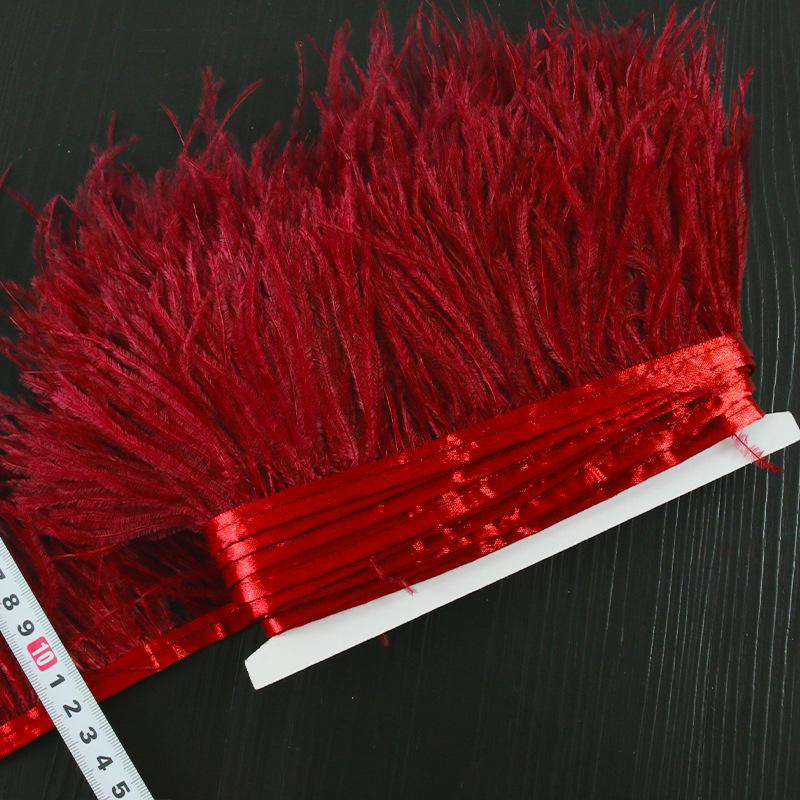 1M Отделка из страусиных перьев Высокое качество 8-10см Бахрома из перьев Лента для шитья платьев, одежды, украшений своими руками