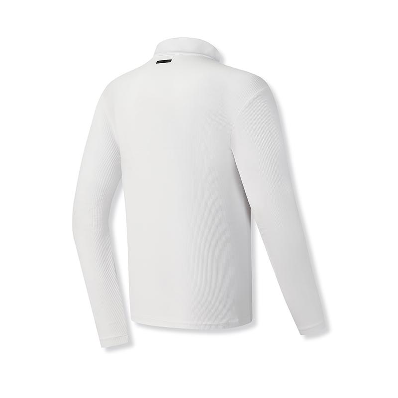 Fila Серия Гольф Модная Повседневная Универсальная Дышащая Эластичная Удобная Однотонная Футболка с Длинным Рукавом Мужские топы Нефритово-Белый A11M535207FWT