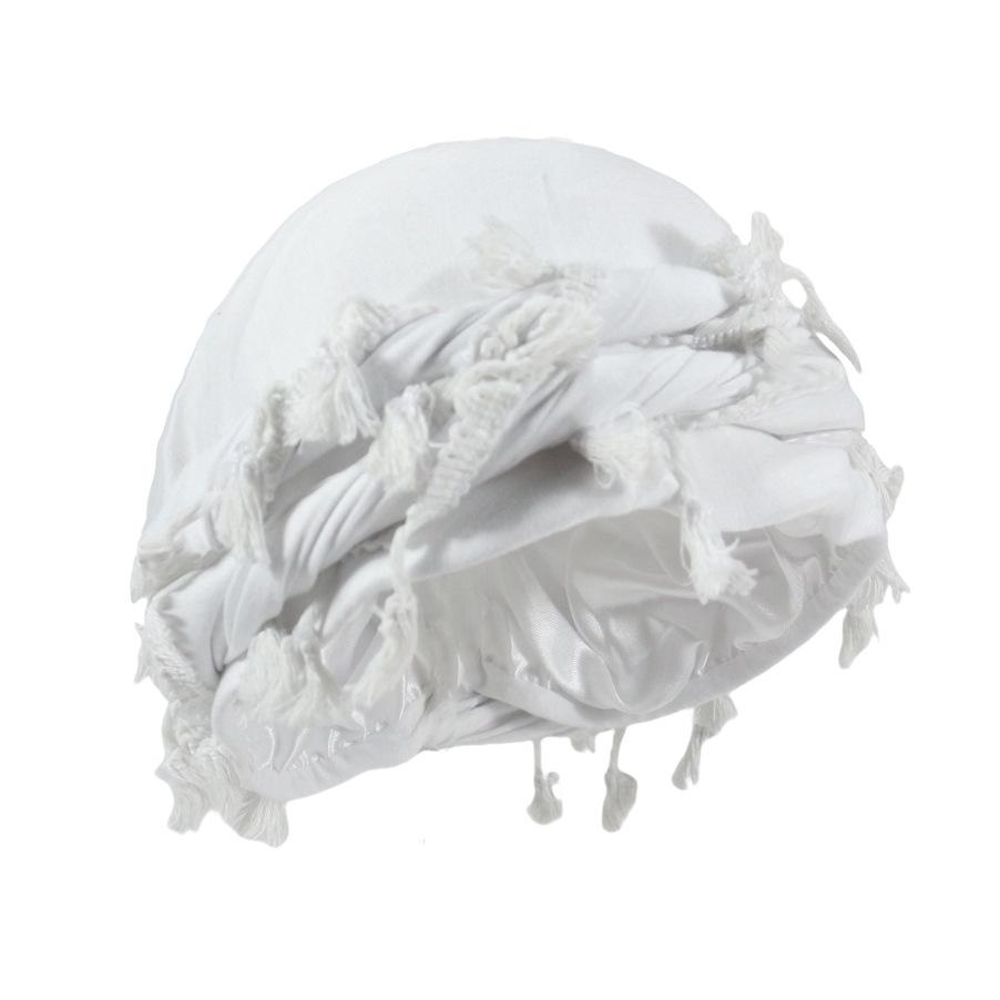 Tassel Durag Satin Lined Skull Cap, Soft Cotton Pirate Head Wrap, Adjustable Fringe Tassel Bandana, Hip Hop Hair Protection Bonnet for Men Women
