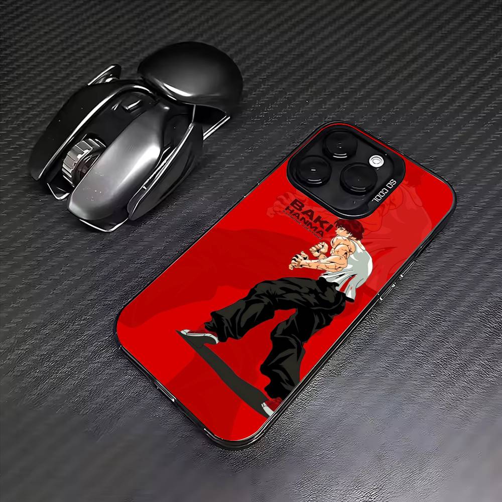 Чехол для телефона Аниме B-Baki hanma Для iPhone17,16,15,14,13,12,11 Plus,Pro Max Цветной Посеребренный Внутренняя крышка