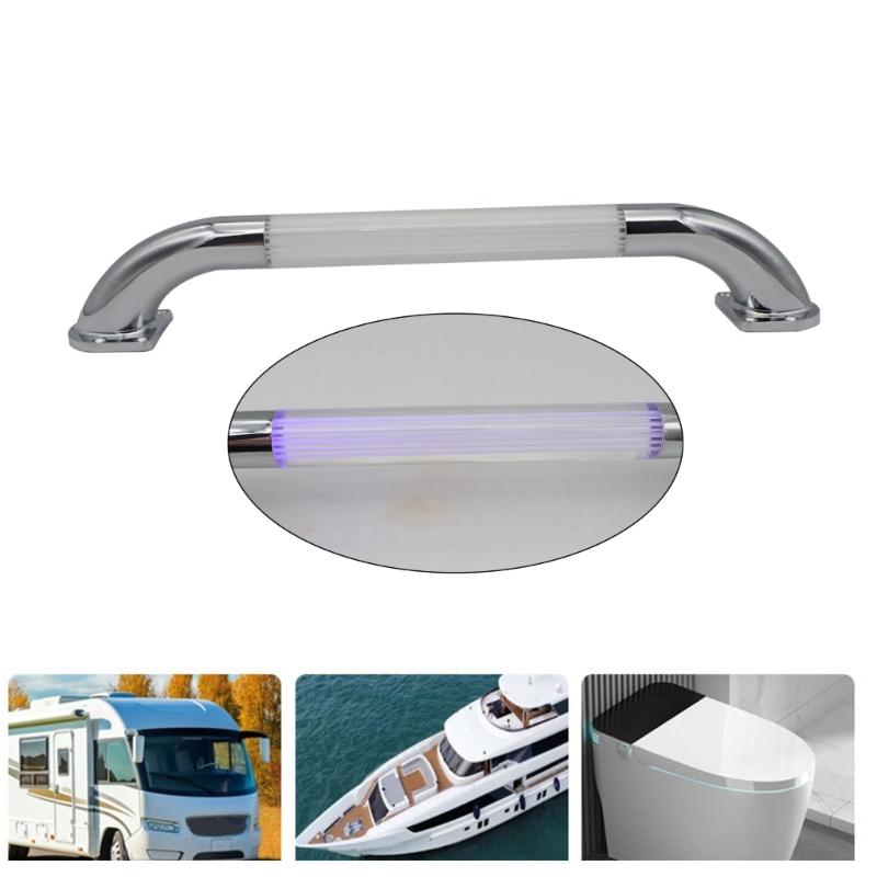 13/18 Inch Zinc Alloy Industrial Pipe Wall Handrail Luminous Door Pull Handle,Staircase Steps Handrail, Grab Bar for RVs
