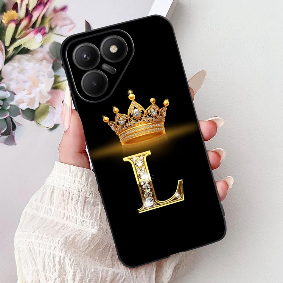 For Tecno Pova 7 5G Fashion Crown Letter Phone Case For Tecno LJ7 Pova7 Soft Silicone TPU Bumpers