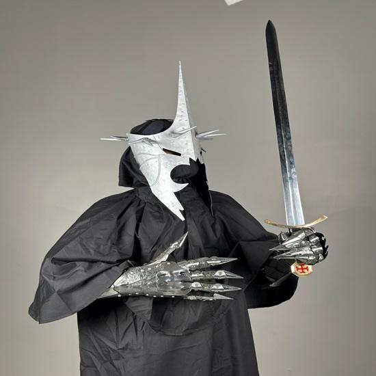 Nazgul Costume Halloween Outfit Ringwraith Robes Rider Costume Gowns Ring Wraith Cosplay Witch King of Angmar Costume Medieval Armor