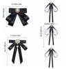 Simple Solid Color Black Ribbon Pin Rhinestones Pearl Black Bow Necktie Lolita JK Ribbon Badge Brooch Men