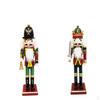 2pcs 12inch Traditional Wood Standing Nutcracker Solider Figures Model Puppet Doll Home Decor