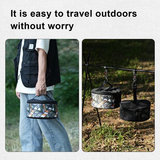 Сумка для хранения столовых приборов на открытом воздухе с сетчатым дренажным вкладышем, большая емкость, водонепроницаемая, переносная походная тарелка