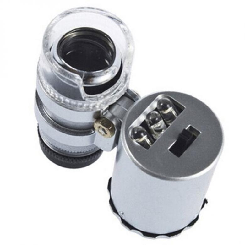 60-кратная увеличительная лупа для ювелирных изделий, лупа, петля, светодиодная лампа для осмотра/ремонта