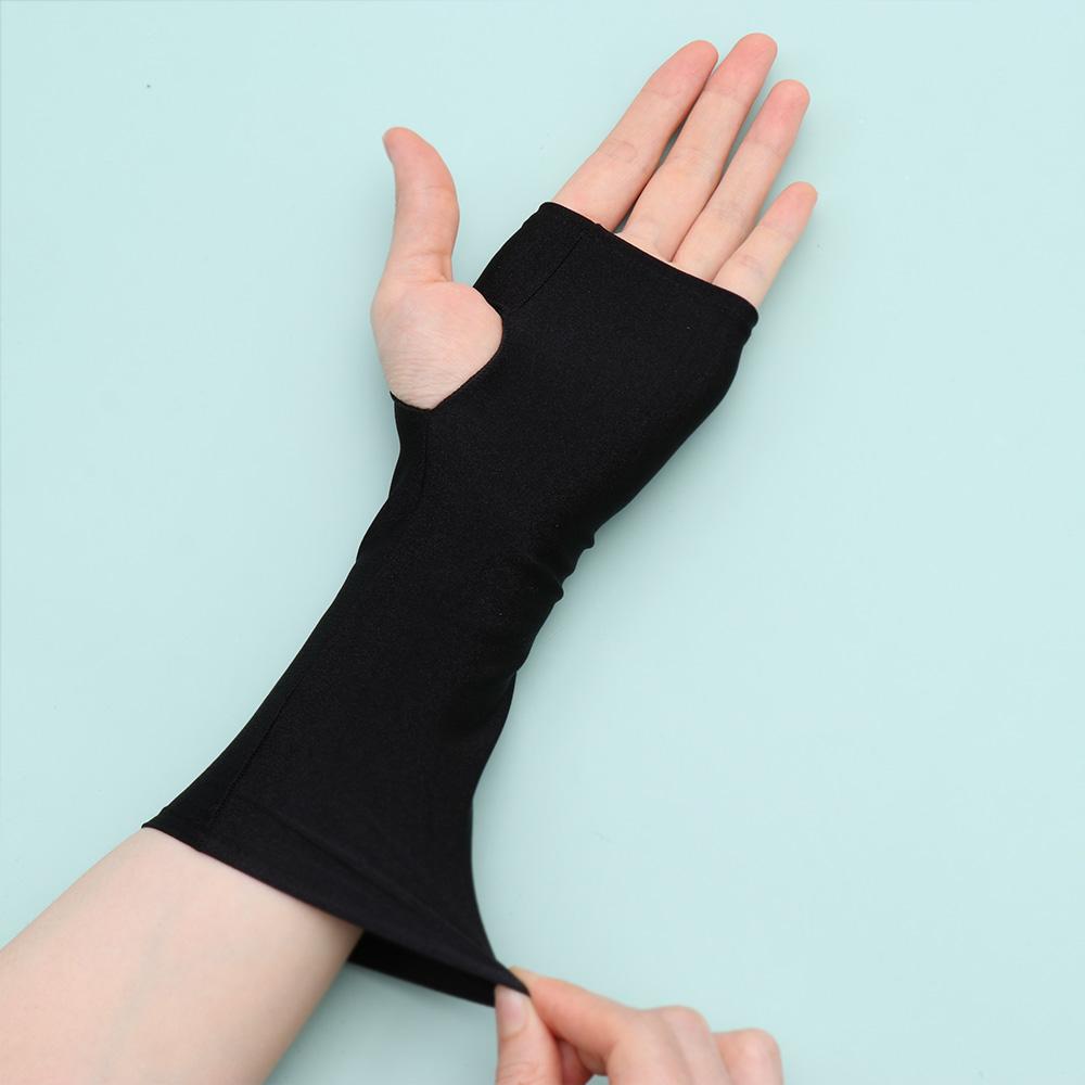 Accessories Arm Cool Solid Mittens Sunscreen Protection Half Finger Sleeves Fingerless Long Gloves