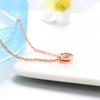 Simply Small Round 1 Carat Cubic Zirconia Pendant Necklace For Women Girls Rose Gold Colorful Crystal Chain On Neck Jewelry N388