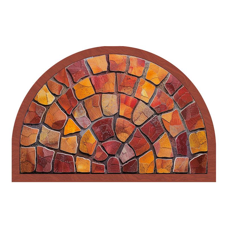 Коврик для входной двери в стиле ретро, нескользящий коврик для входа в дом, полукруглая арка, ковер для крыльца с защитой от песка и пыли