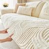 Winter Solid Color Sofa Cover Thick Anti Slip Three-dimensional Plush Sofa Towel Home Decoration Sofa Backrest Armrest Cover Cloth Couch Pad