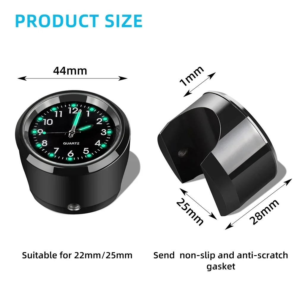Motorcycle Handlebar Mount Clock Waterproof Shockproof Night Vision Stainless Steel Refit Watch Universal For Motorbike Bicycle Handle Bar