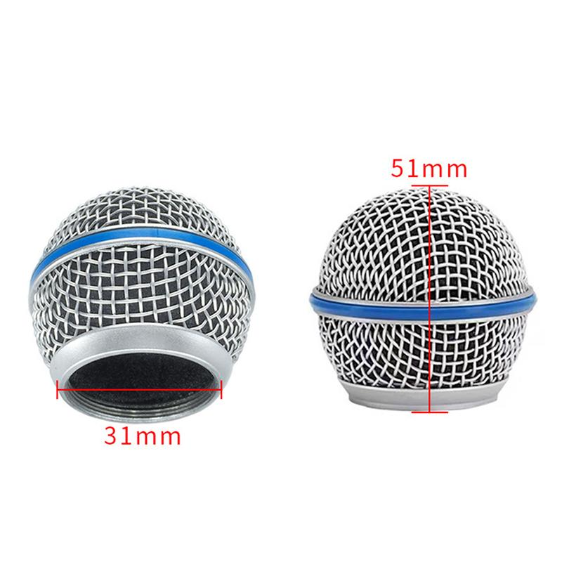 Microphone Grill Head Microphone Grille Ball Head Cover Parts Accessory Replacement Metal Microphone Mesh Head Diy Parts Accessory For Shure Beta58A